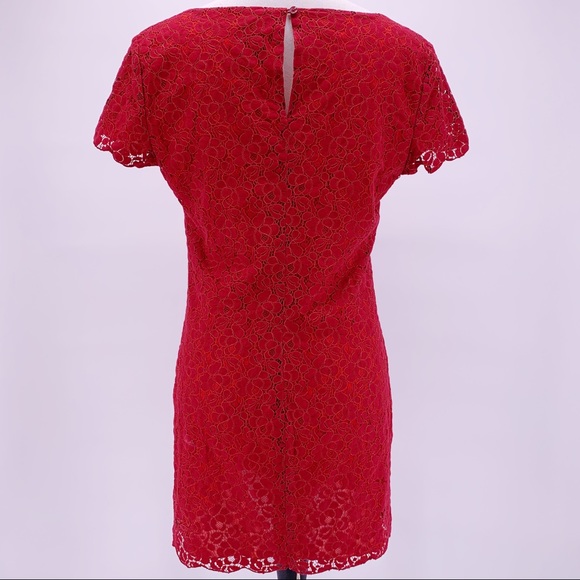 Talula Red Lace Short Sleeve Sheath Dress Size M - Picture 4 of 7